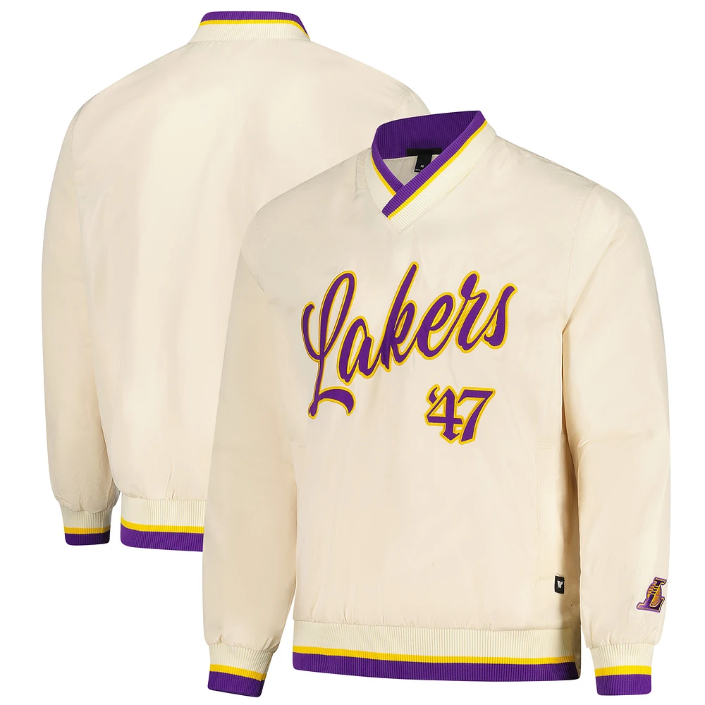 Unisex The Wild Collective Cream Los Angeles Lakers Pullover Windbreaker