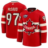 Men's Fanatics Connor McDavid Red Canada 2025 4 Nations Face-Off Premium Player Jersey