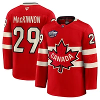 Men's Fanatics Nathan MacKinnon Red Canada 2025 4 Nations Face-Off Premium Player Jersey