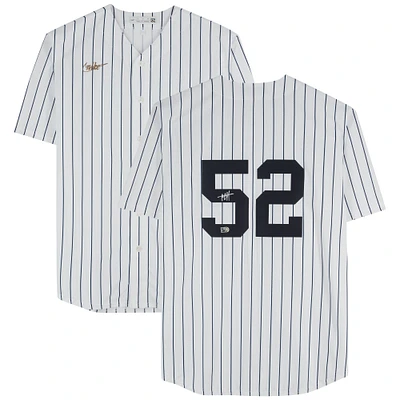 CC Sabathia New York Yankees Autographed White Pinstripe Nike Cooperstown Collection Replica Jersey