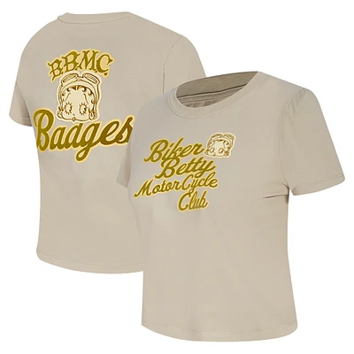 Women's Freeze Max Tan Betty Boop Biker Baby Doll Cropped T-Shirt