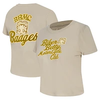 Women's Freeze Max Tan Betty Boop Biker Baby Doll Cropped T-Shirt
