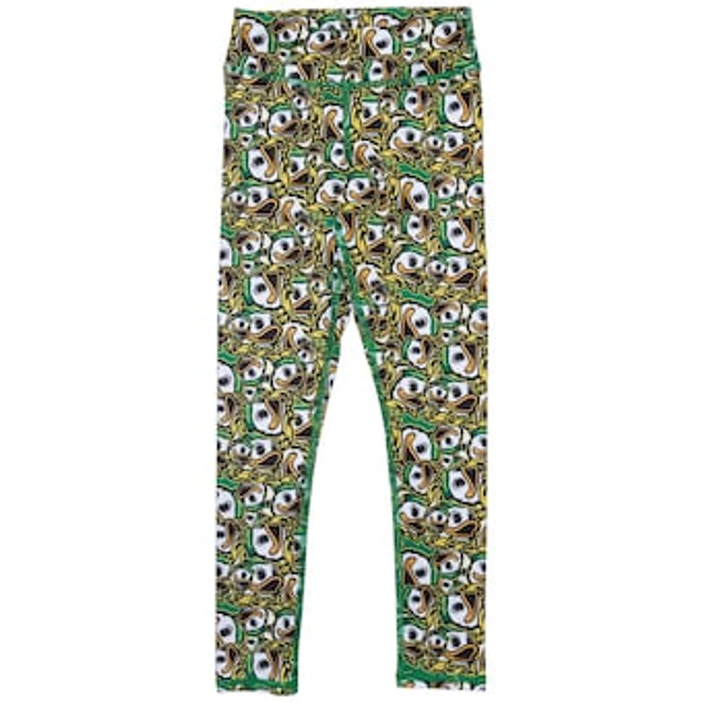 Girls Youth ZooZatz Amber Oregon Ducks Stacked Mascot Leggings