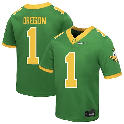 Preschool Nike #1 Green Oregon Ducks Vapor Fusion Alternate Jersey