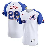 Men's Nike Matt Olson White Atlanta Braves City Connect Elite Jersey