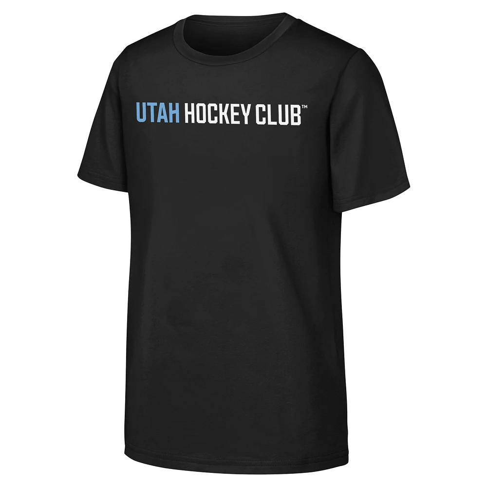 Youth Black NHL Utah Wordmark T-Shirt