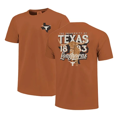 Unisex  Burnt Orange Texas Longhorns Bevo State Hyper Local Comfort Colors T-Shirt