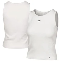 Women's '47  Cream LSU Tigers Micro Logo Ribbed Cropped Tank Top