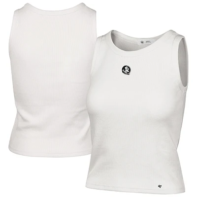 Women's '47  Cream Florida State Seminoles Micro Logo Ribbed Cropped Tank Top
