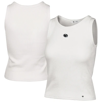 Women's '47  Cream Penn State Nittany Lions Micro Logo Ribbed Cropped Tank Top