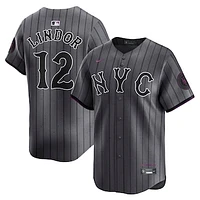 Men's Nike Francisco Lindor Gray New York Mets City Connect Limited Jersey