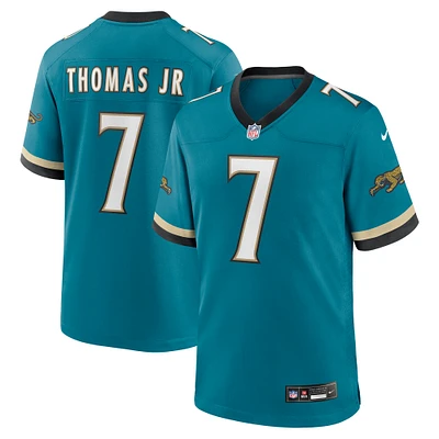 Men's Nike Brian Thomas Jr. Teal Jacksonville Jaguars Prowler Throwback Player Game Jersey