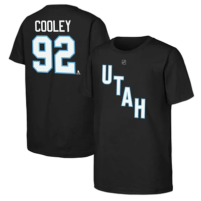 Youth Logan Cooley Black Utah Hockey Club  Player Name & Number T-Shirt