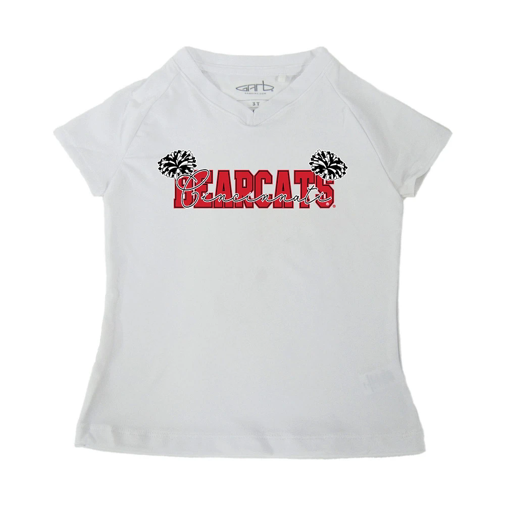 Girls Toddler Garb White Cincinnati Bearcats Brittany V-Neck T-Shirt