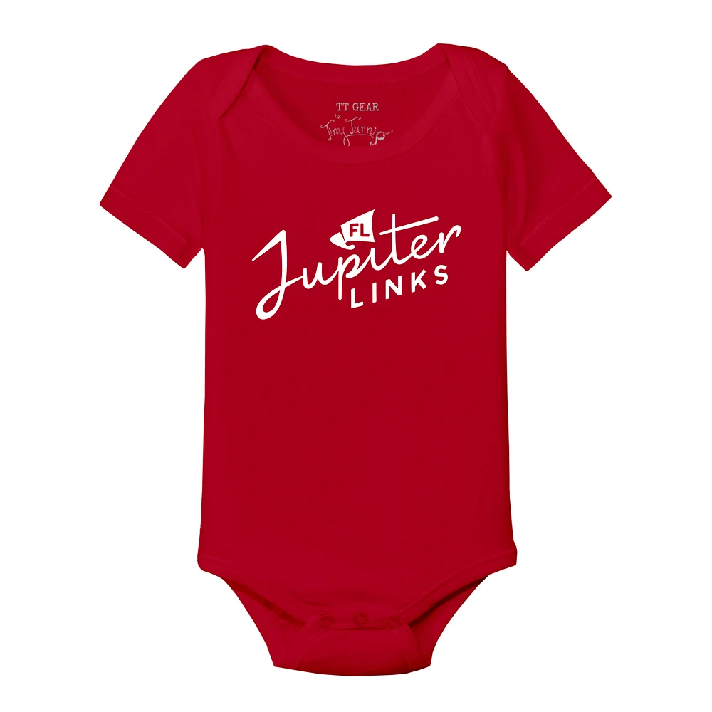 Infant Tiny Turnip Red Jupiter Links Golf Club Team Bodysuit