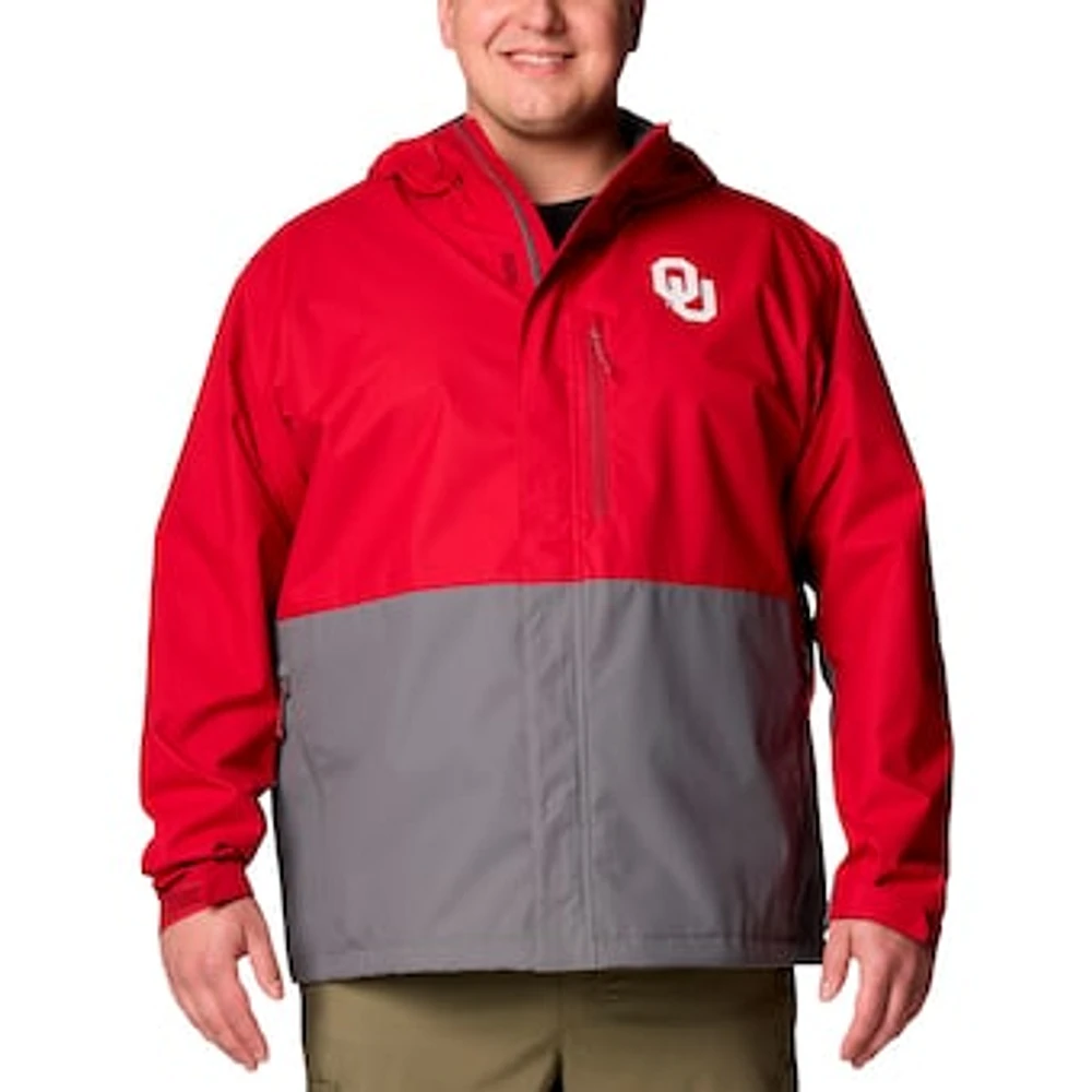 Men's Columbia  Crimson Oklahoma Sooners Big & Tall Field Bound Omni-Tech™ Full-Zip Jacket