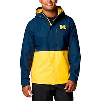 Men's Columbia  Navy Michigan Wolverines Big & Tall Field Bound Omni-Tech™ Full-Zip Jacket