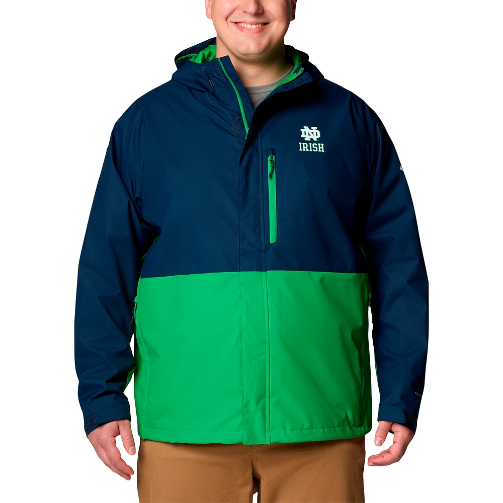 Men's Columbia  Navy Notre Dame Fighting Irish Big & Tall Field Bound Omni-Tech™ Full-Zip Jacket