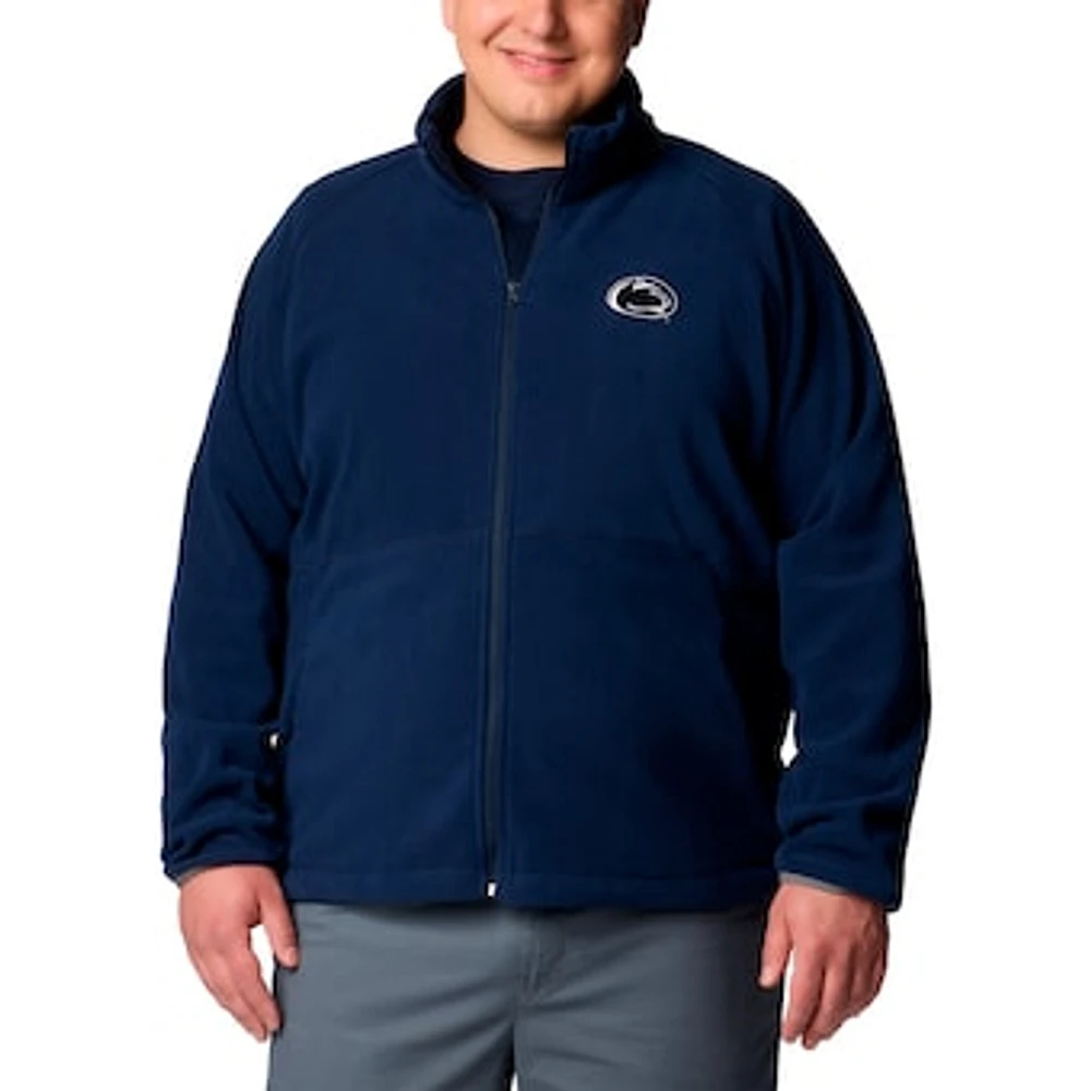 Men's Columbia  Navy Penn State Nittany Lions Big & Tall Flanker™ IV Fleece Raglan Full-Zip Jacket