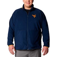 Men's Columbia  Navy West Virginia Mountaineers Big & Tall Flanker™ IV Fleece Raglan Full-Zip Jacket