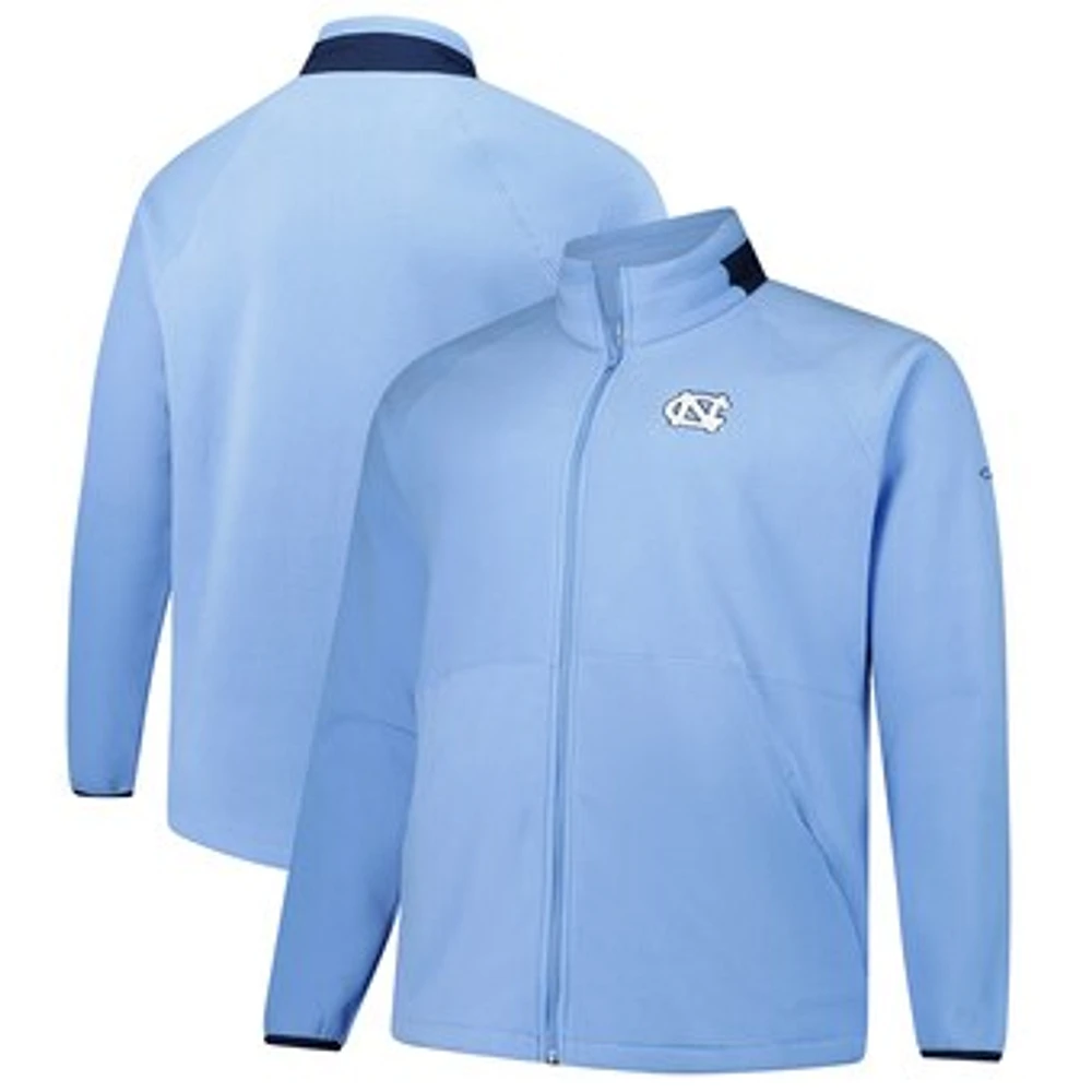 Men's Columbia Carolina Blue North Tar Heels Big & Tall Flanker™ IV Fleece Raglan Full-Zip Jacket