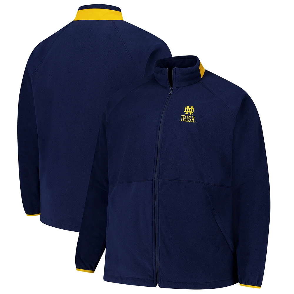 Men's Columbia  Navy Notre Dame Fighting Irish Big & Tall Flanker™ IV Fleece Raglan Full-Zip Jacket