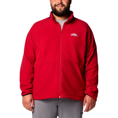 Men's Columbia  Crimson Arkansas Razorbacks Big & Tall Flanker™ IV Fleece Raglan Full-Zip Jacket