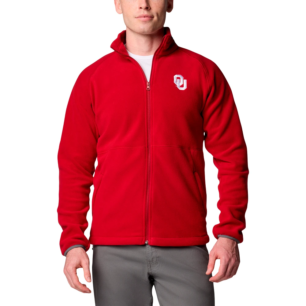 Men's Columbia  Crimson Oklahoma Sooners Big & Tall Flanker™ IV Fleece Raglan Full-Zip Jacket