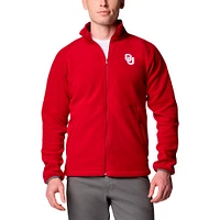 Men's Columbia  Crimson Oklahoma Sooners Big & Tall Flanker™ IV Fleece Raglan Full-Zip Jacket