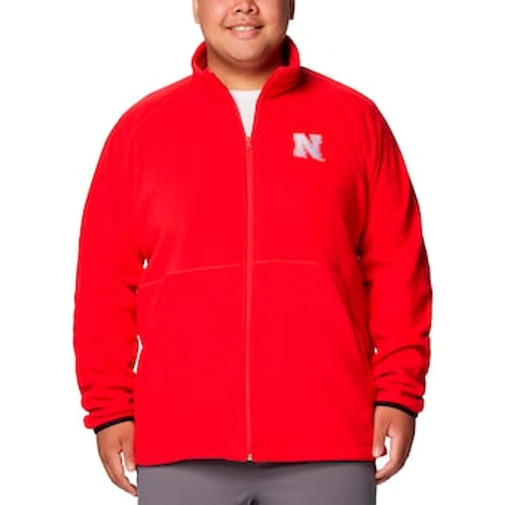 Men's Columbia  Scarlet Nebraska Huskers Big & Tall Flanker™ IV Fleece Raglan Full-Zip Jacket