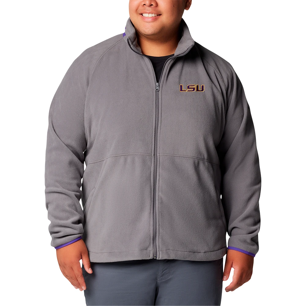 Men's Columbia  Gray LSU Tigers Big & Tall Flanker™ IV Fleece Raglan Full-Zip Jacket