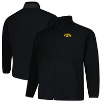 Men's Columbia  Black Iowa Hawkeyes Big & Tall Flanker™ IV Fleece Raglan Full-Zip Jacket