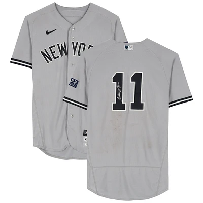 Anthony Volpe New York Yankees Autographed Game-Used #11 Gray Jersey vs. Kansas City Royals on October 1, 2023