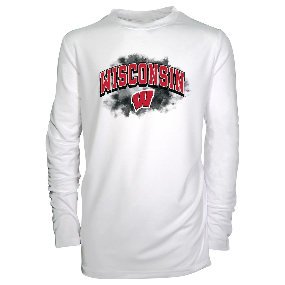 Toddler Garb White Wisconsin Badgers Jesse Long Sleeve Sun Shirt