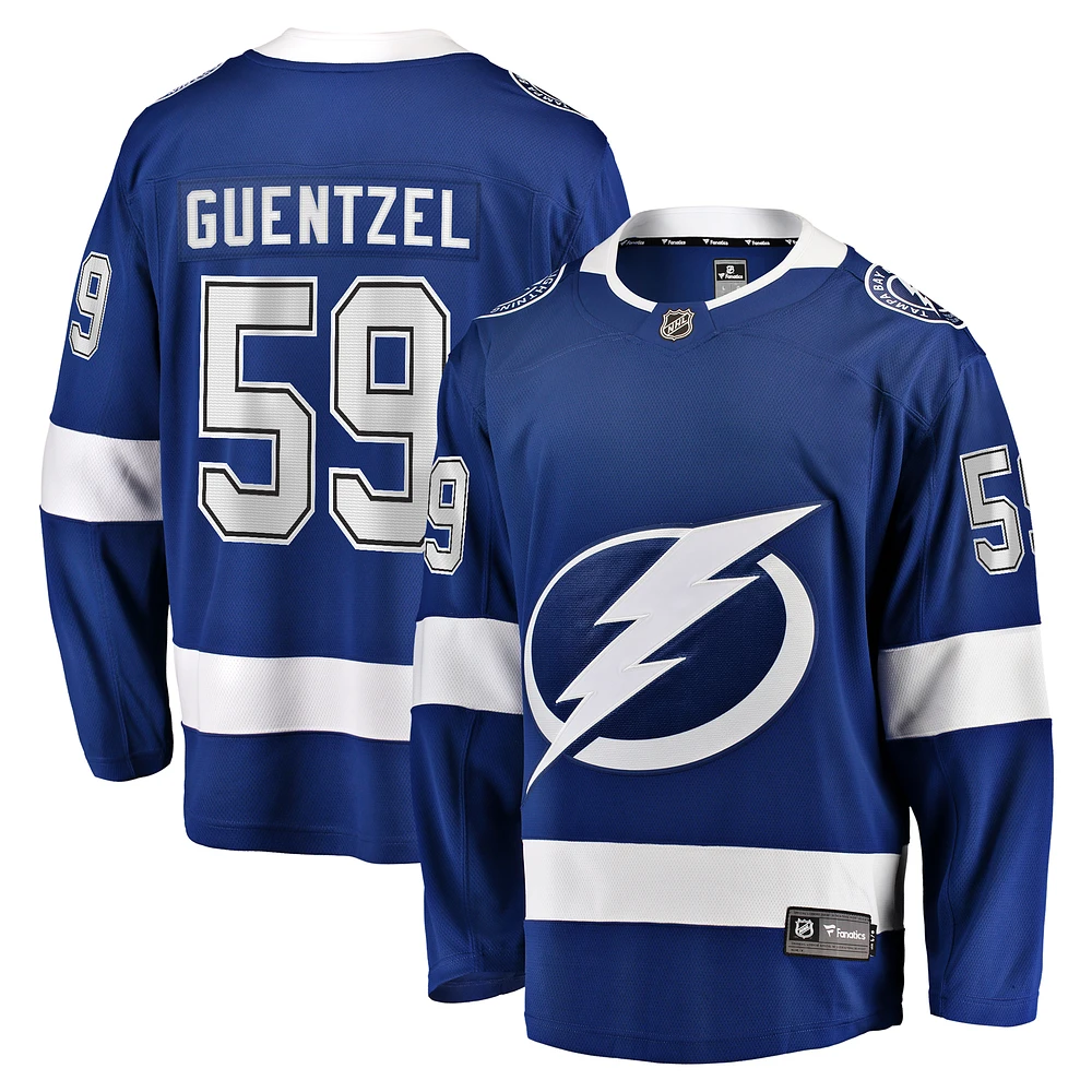 Men's Fanatics Jake Guentzel Blue Tampa Bay Lightning Home Premier Breakaway Player Jersey