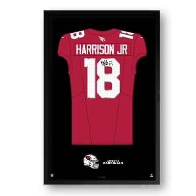 Marvin Harrison Jr. Arizona Cardinals Framed 27" x 39" Jersey Art Print
