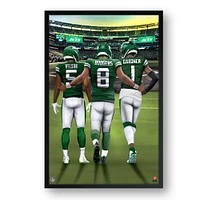 New York Jets Framed 14" x 20" Three-Player Art Print