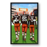 Cleveland Browns Framed 27" x 39" Three-Player Art Print