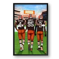 Cleveland Browns Framed 27" x 39" Three-Player Art Print