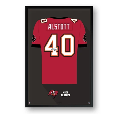 Mike Alstott Tampa Bay Buccaneers Framed 14" x 20" Retired Jersey Art Print