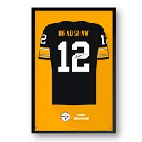 Terry Bradshaw Pittsburgh Steelers Framed 14" x 20" Retired Jersey Art Print