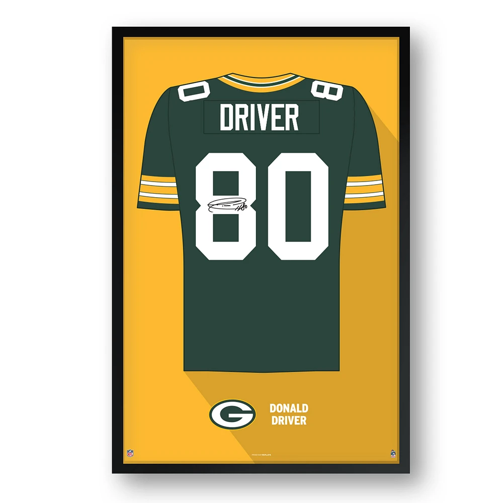Donald Driver Green Bay Packers Framed 27" x 39" Retired Jersey Art Print