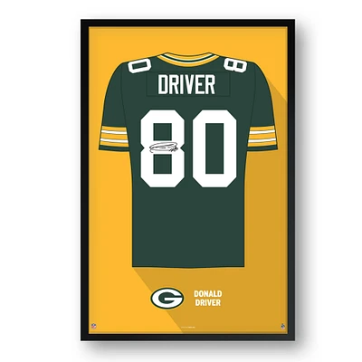 Donald Driver Green Bay Packers Framed 27" x 39" Retired Jersey Art Print