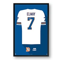 John Elway Denver Broncos Framed 27" x 39" Retired Jersey Art Print