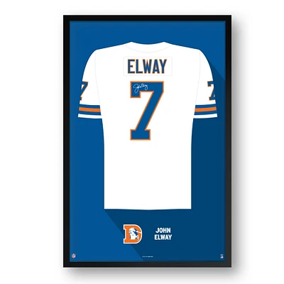 John Elway Denver Broncos Framed 27" x 39" Retired Jersey Art Print