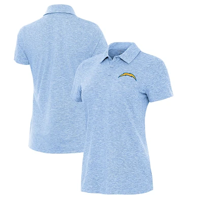Women's Antigua Heather Powder Blue Los Angeles Chargers Matter Polo