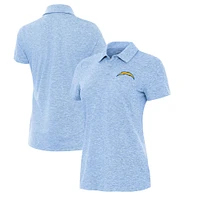 Women's Antigua Heather Powder Blue Los Angeles Chargers Matter Polo