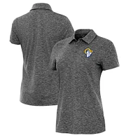 Women's Antigua Heather Black Los Angeles Rams Matter Polo