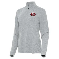 Women's Antigua Heather San Francisco 49ers Mentor Quarter-Zip Jacket