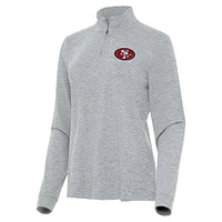 Women's Antigua Heather San Francisco 49ers Mentor Quarter-Zip Jacket
